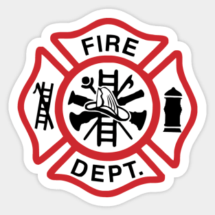 Fire Dept Maltese Cross Gifts Sticker